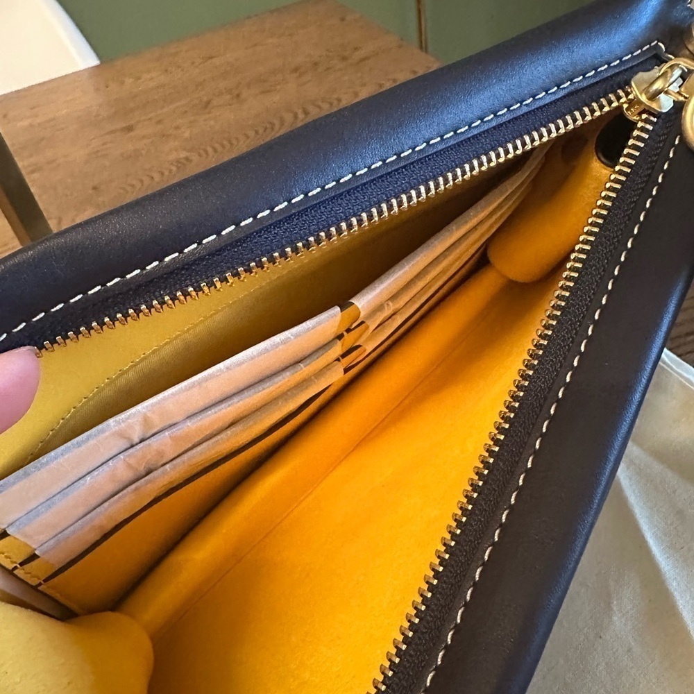 NWT! NEW! Tory Burch T Monogram Jacquard Mini Pouchette Navy 2 in 1 Shoulder Bag - Picture 11 of 16